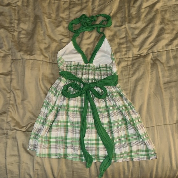 Vintage plaid tie-back sun-blouse💚 - Picture 3 of 4